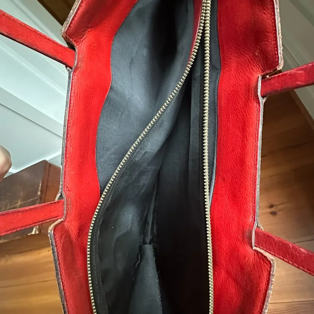 👜 Vintage Mark Cross Red Leather Briefcase / Laptop Bag